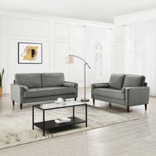 Velvet Sofa 3 and 2 Seater Sofa Suite Luxury Velvet Sofa Couch Grey Velvet