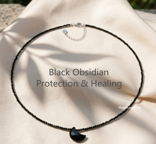 Black obsidian moon - obsidian,