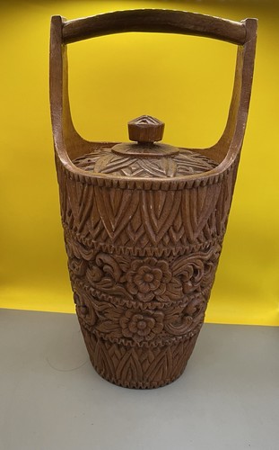 Vintage retro teak carved - retro,