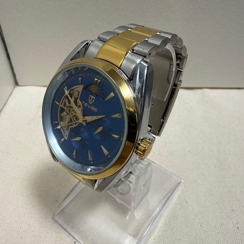 Skeleton automatic blue watch - skeleton,