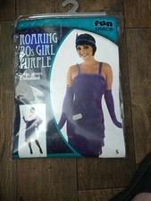 ROARING 20'S GIRL PURPLE COSTUME FANCY DRESS FUN SHACK 2751M MEDIUM 12-14 NEW