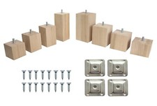 Oak Square Wooden Cube Furniture Replacement Feet Legs For Sofa Stool Bed