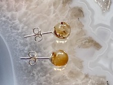 Citrine Gemstone Stud Earrings