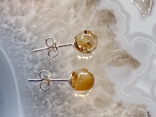 Citrine gemstone stud - stud, earrings