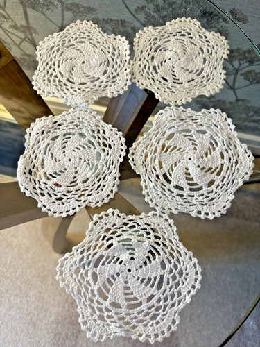 Five vintage white cotton - five,