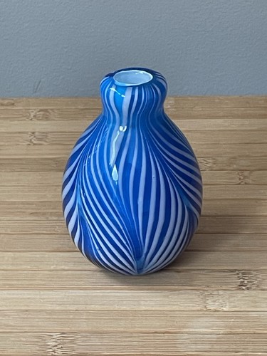 Murano style blue white - white, pulled