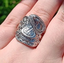Sterling Silver Chunky Mens Saddle Ring