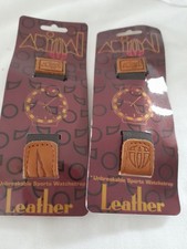 2 x Vintage Animal Watchstrap Leather Brown   1992 New few marks  2 cm wide
