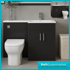 1070mm L Shape Black Vanity &