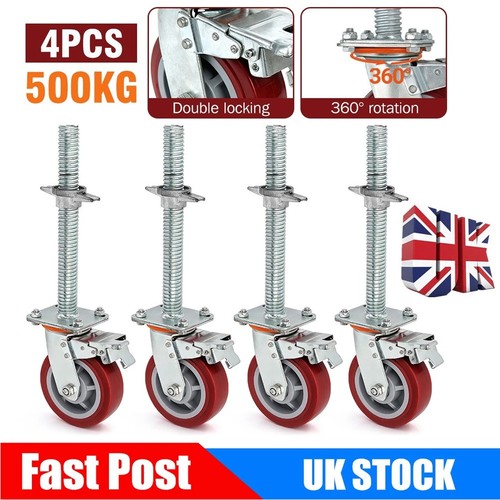6in adjustable spindle castors - 6in,
