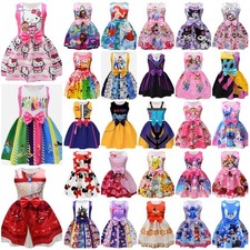 Girls Disney Princess Dress Cosplay Costume Carnival Xmas Party Bowknot Dress
