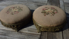 Pair Antique Cast Brass Foot Stools William Tonks & Sons 1866