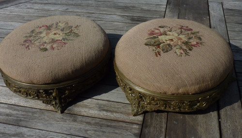 Pair antique cast brass - antique,
