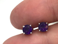amethyst stud earrings solid