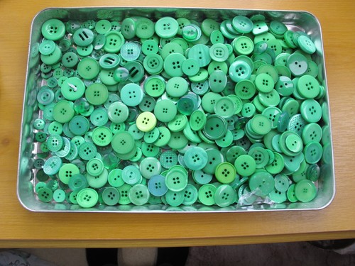 Job lot assorted buttons green - job,