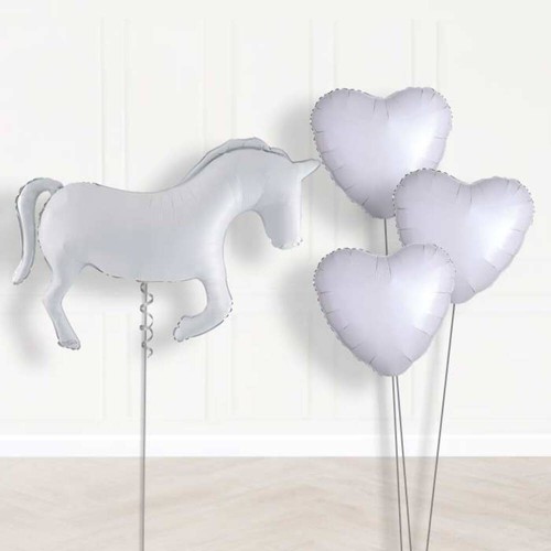 White horse shaped balloon - white,