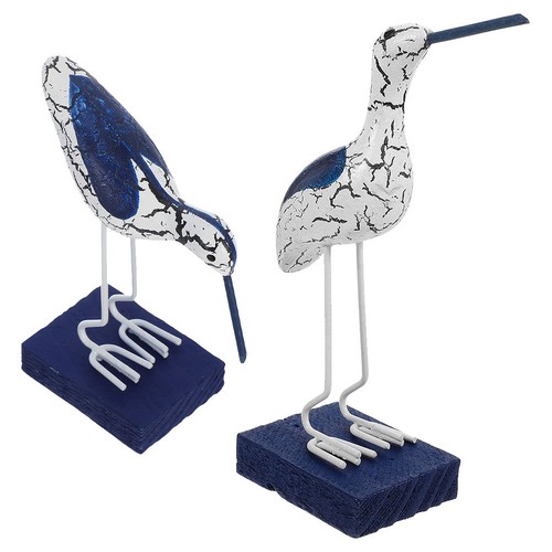 Pair carved wooden seagull - pair,