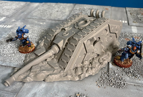 Grimdark ruined tank wreck - tank,