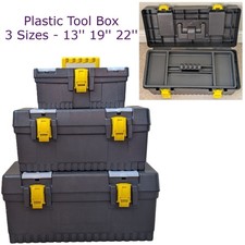 Strong Plastic Toolbox Chest Storage Tool Organiser Tool Box Case with Handle