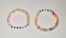 Easter Clay Bead Bracelet set of two  by Ella