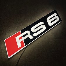 RS6 LED ILLUMINATED LIGHT UP GARAGE SIGN AUTOMOBILIA RS4 RS3 MANCAVE DEN SHED