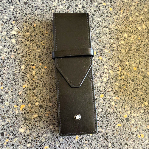 Montblanc black leather pen - leather,