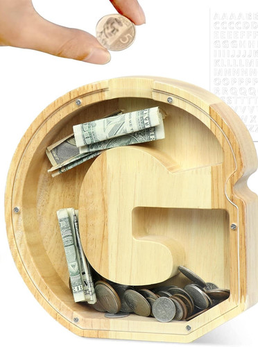 Wooden letter money - wooden, box