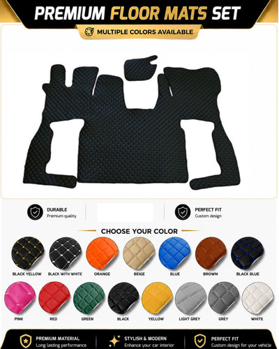 Eco leather truck floor mats - leather,