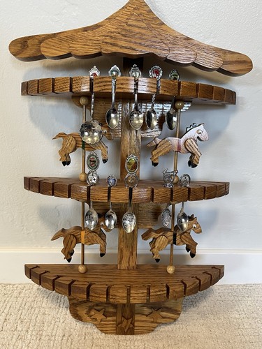 Vintage oak carousel souvenir - vintage,