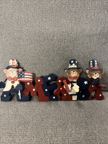 Wooden america letters sign - sign, 3d