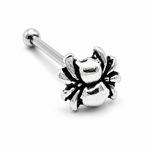 Wolf spider nose bone stud - spider,