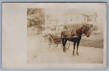 RPPC 1905 Man and Boy Horse