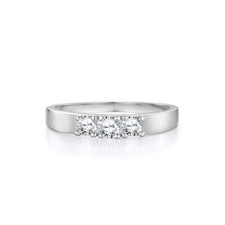 Ladies Wedding Sterling 925 Solid Silver 3 Stone White Sapphire Eternity Ring