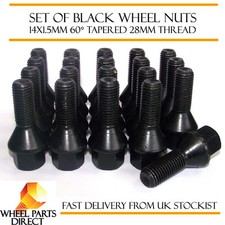 Alloy Wheel Bolts Black 20 14x1.5 Nuts Porsche 911 997 Carrera 4/4S Gen1 05-08