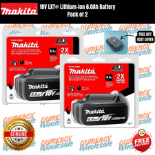 2x Genuine Makita 6ah 18v