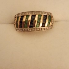 9ct gold sapphire,emerald and