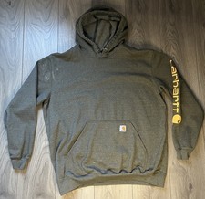 Men’s Carhartt Original Fit Hoodie Grey Sweatshirt XL K288 Midweight
