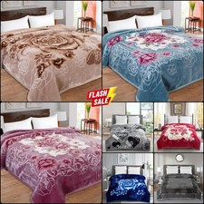 2PLY Heavy Blanket Warm & Thick Bed Throw Soft Reversible King Size