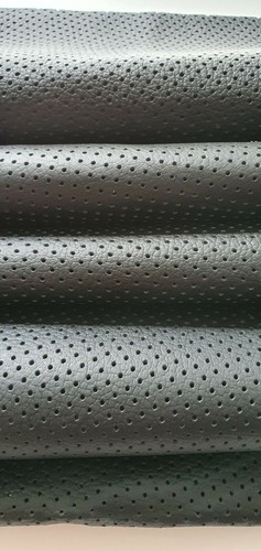 Black perforated leather - perforated, 8x6''