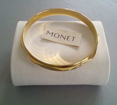 Vintage monet bangle 22k gold - vintage,