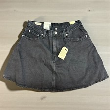 Denim Mini Skirt Levis Mini Flounce Skirt Black Mid Rise A Line Skirts Size 29