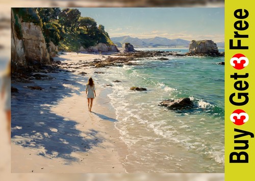 Seaside walk print - seaside,