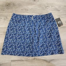 Slazenger Women's Tennis Golf Skort Athletic Size 8 Hydro dri Blue Dot Print NWT