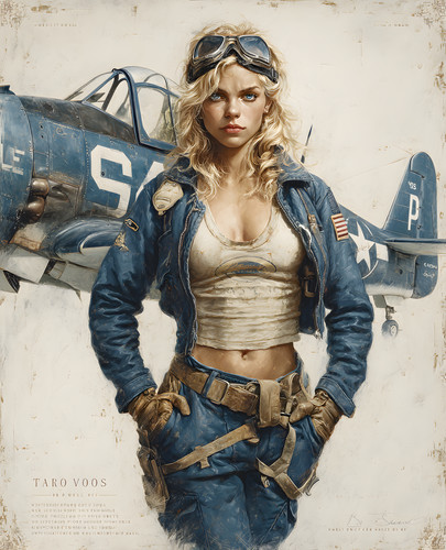 Blue jacketed pilot with - pilot,