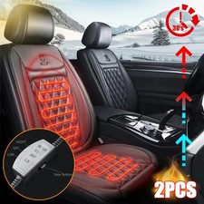 2x Adjustable Heated Car Seat Cover Cushion Universal Fast Heating Warmer NEW UK