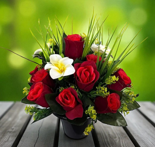 Red roses grasses - grasses,, beautiful