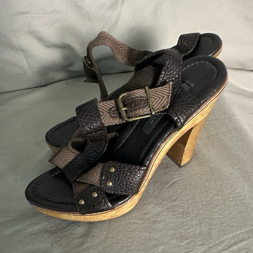 Zara woman black brown leather - black/brown,