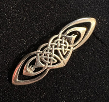 Sterling Silver 925 Brooch Heart Celtic Love Knot Macintosh Style Pin