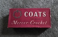 BOX OF 10 BALLS COATS MERCER CROCHET COTTON THREAD - 1 ball is started -vintage