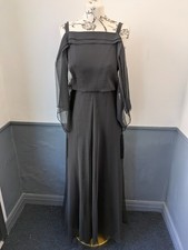 Jean Varon 1970s original vintage dress. Size 10. Black chiffon.